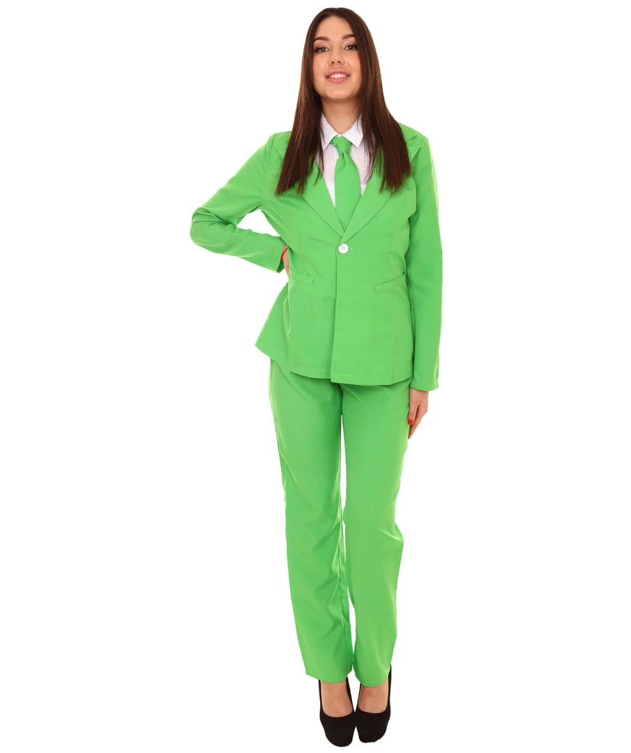 HPO Adult Women's EXCLUSIVE! Deluxe Singer Party Suit Costume | Lt. Green Cosplay Costume 1 HPO Adult Women's EXCLUSIVE! Deluxe Singer Party Suit Costume | Lt. Green Cosplay Costume