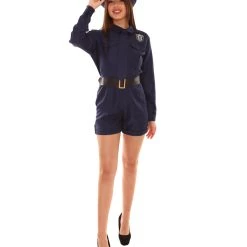 HPO Adult Women's Police Officer Uniform Costume | Blue Cosplay Costume