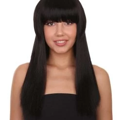 HPO Black Vampiress Womens Wig | Horror Character Cosplay Halloween Wig | Premium Breathable Capless Cap Women's