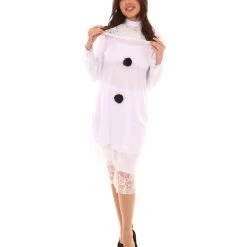 HPO Adult Women's Horror & Gothic Clown Costume | Silver Halloween Costume