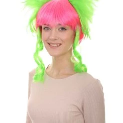 HPO Circus Sweetie Clown Womens Wig | Ping Green Party Event Ready Cosplay Halloween Wig | Premium Breathable Capless Cap