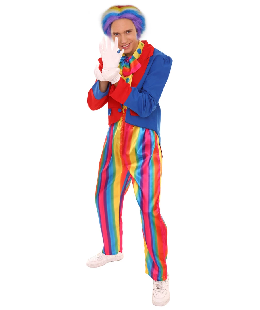 HPO Adult Men's Deluxe Clown Costume | Multi Color Cosplay Costume 1 HPO Adult Men's Deluxe Clown Costume | Multi Color Cosplay Costume