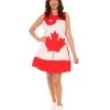 FLAGWIGS Adult Women's Canada Flag Trolls Dress Costume | Patriotic Cosplay Costume