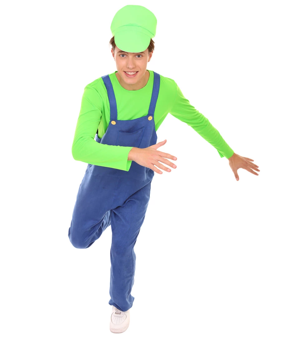 HPO Adult Men's Plumber Costume | Green Halloween Costume 1 HPO Adult Men's Plumber Costume | Green Halloween Costume