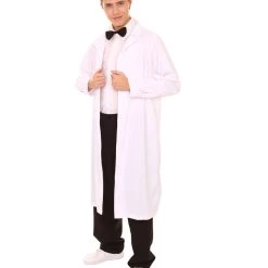 HPO Adult Men's Crazy Scientist Doctor Robe Coat Costume | White Cosplay Costume
