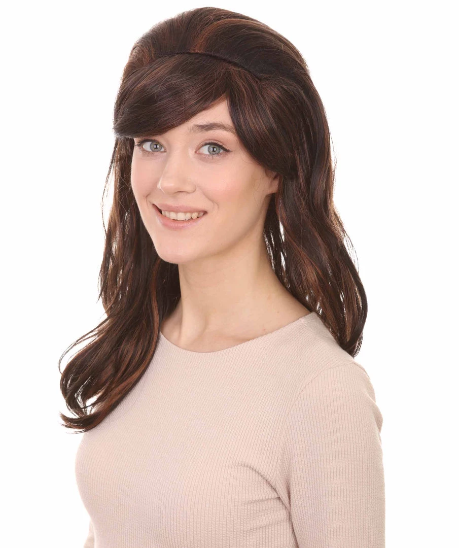 HPO Women's Superstar Dark Brown Long Wavy Womens Wig | Natural Looking Wavy Wig | Premium Breathable Capless Cap 2 HPO Women's Superstar Dark Brown Long Wavy Womens Wig | Natural Looking Wavy Wig | Premium Breathable Capless Cap