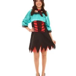 HPO Adult Women's Sexy Pirate Costume | Green Cosplay Costume