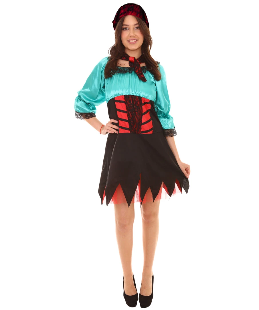 HPO Adult Women's Sexy Pirate Costume | Green Cosplay Costume 2 HPO Adult Women's Sexy Pirate Costume | Green Cosplay Costume