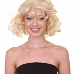 HPO 51's Curly Womens Wig | Blonde Vintage Wig | Premium Breathable Capless Cap Women's