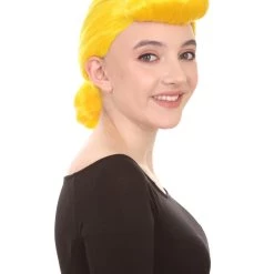 HPO Women's Animation Style Wig | Yellow Wigs | Premium Breathable Capless Cap 14 HPO Women's Animation Style Wig | Yellow Wigs | Premium Breathable Capless Cap