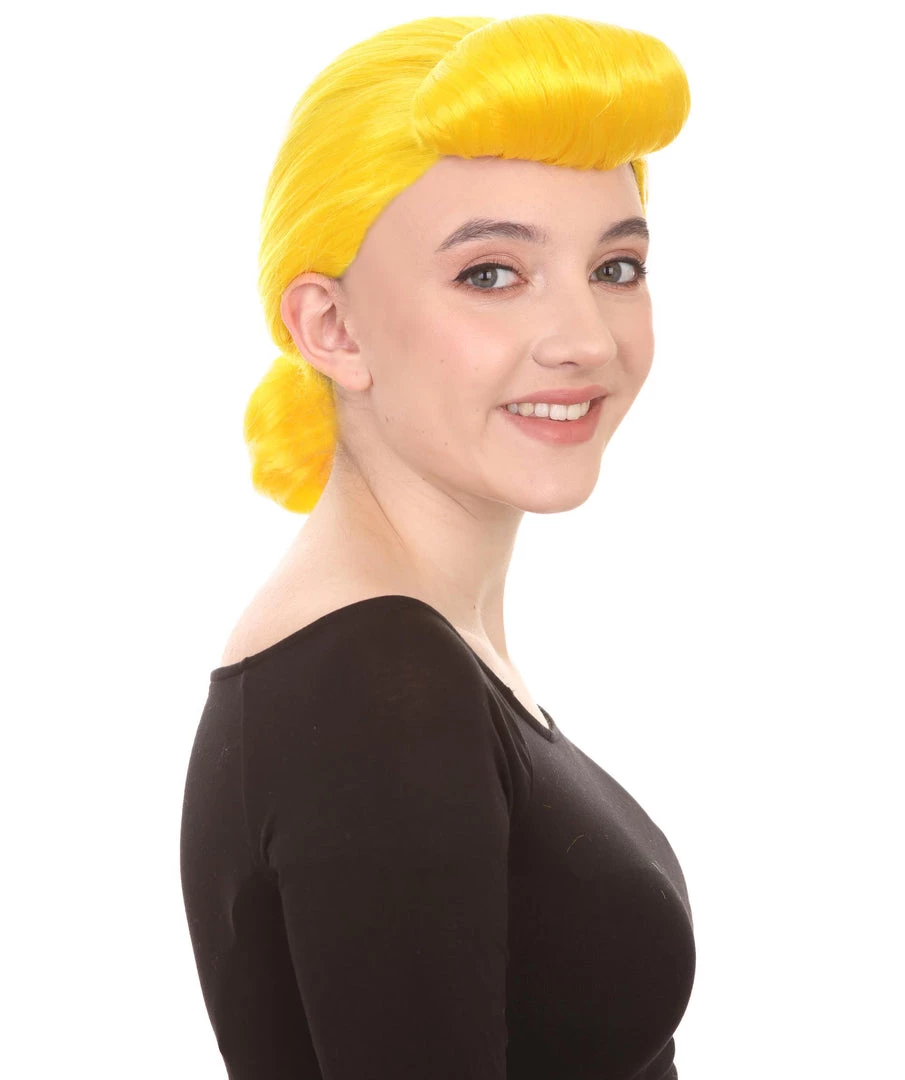HPO Women's Animation Style Wig | Yellow Wigs | Premium Breathable Capless Cap 6 HPO Women's Animation Style Wig | Yellow Wigs | Premium Breathable Capless Cap