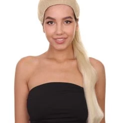 HPO Snger Womens Wig | Blond Pop Star One Side Ponytail Celebrity Wig | Premium Breathable Capless Cap 37 HPO Snger Womens Wig | Blond Pop Star One Side Ponytail Celebrity Wig | Premium Breathable Capless Cap