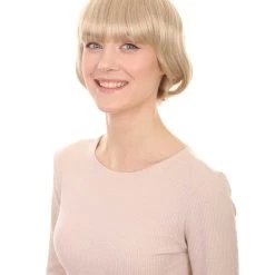 HPO Women's 50's Short Bob Womens Wig | Blonde Vintage Wig | Premium Breathable Capless Cap