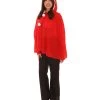HPO Adult Women's Mrs Santa Claus Hooded Cape Costume | Red Christmas Costume