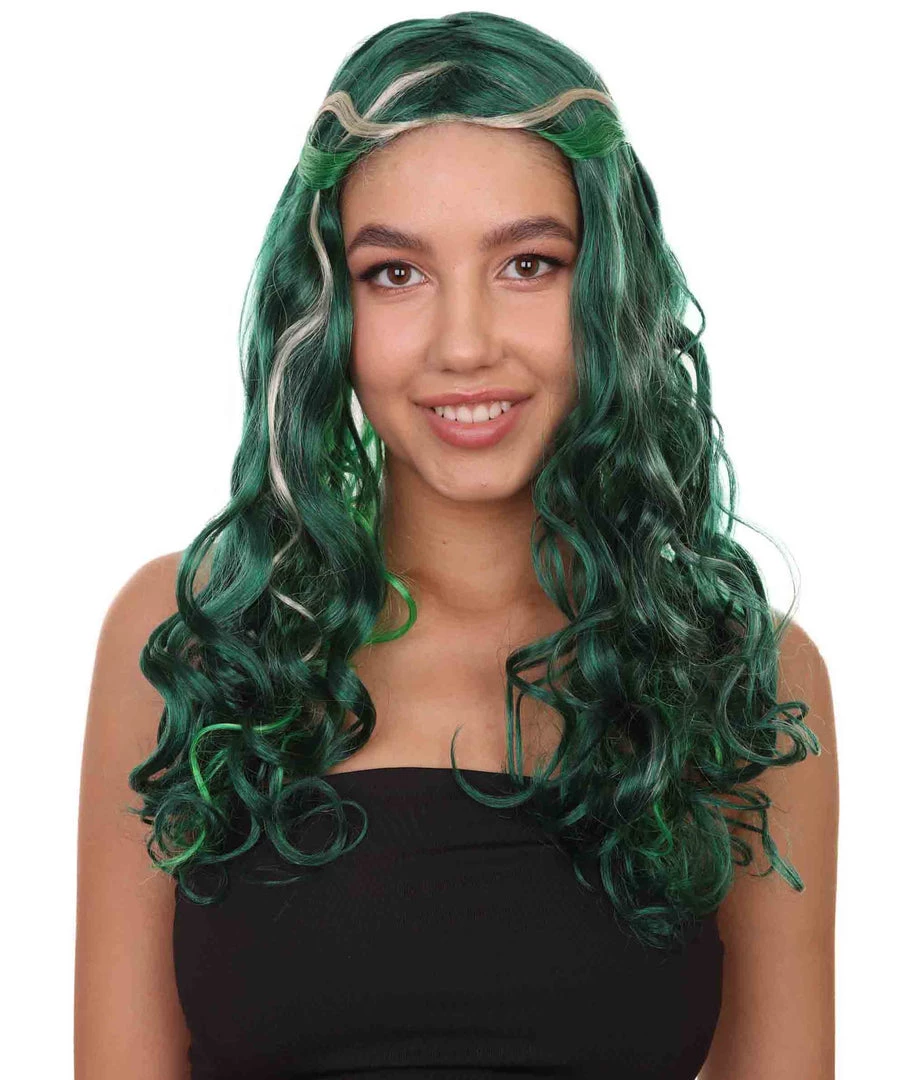 HPO Zombie Womens Wig | Green Sexy Cosplay Party Halloween Wig | Premium Breathable Capless Cap 1 HPO Zombie Womens Wig | Green Sexy Cosplay Party Halloween Wig | Premium Breathable Capless Cap