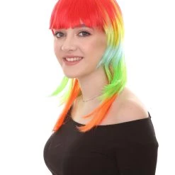 HPO Multicolor Womens Wig | Party Ready Fancy Cosplay Halloween Wig | Premium Breathable Capless Cap