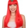 FLAGWIGS Women's Morocco Flag Sports Party Long Bob Wig | Premium Breathable Capless Cap
