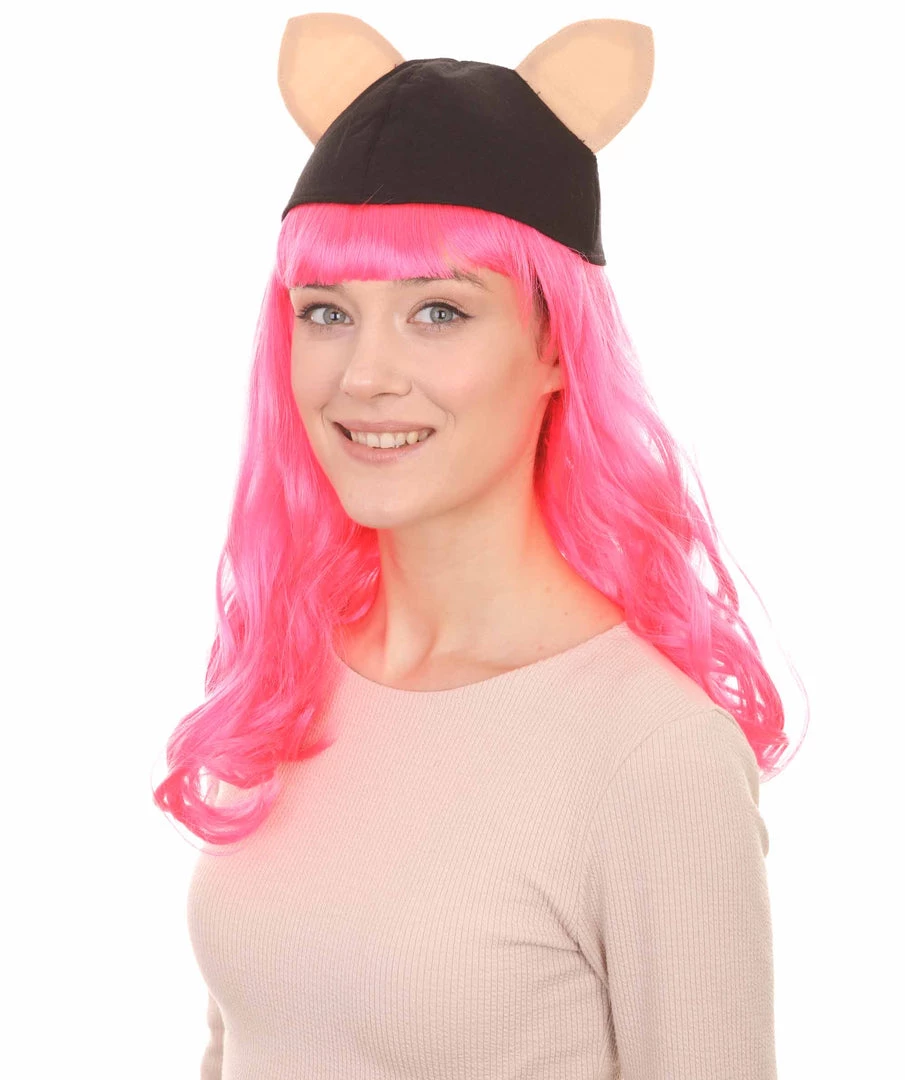 HPO Women's Womens Wolf Wig With Hat | Pink TV/Movie Wigs | Premium Breathable Capless Cap 2 HPO Women's Womens Wolf Wig With Hat | Pink TV/Movie Wigs | Premium Breathable Capless Cap