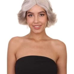 HPO Women's 20s Glitz And Glamour Wig | Grey Halloween Wig | Premium Breathable Capless Cap