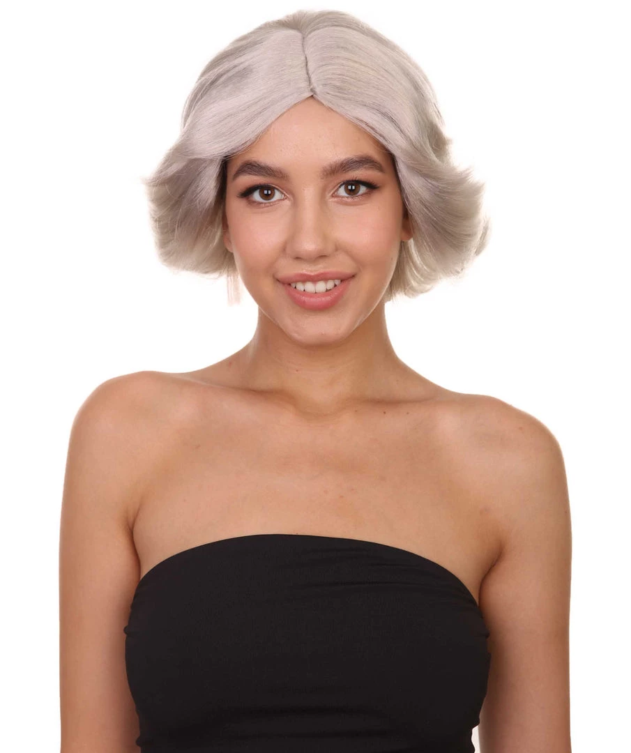 HPO Women's 20s Glitz And Glamour Wig | Grey Halloween Wig | Premium Breathable Capless Cap 1 HPO Women's 20s Glitz And Glamour Wig | Grey Halloween Wig | Premium Breathable Capless Cap