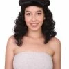 HPO Womens Pin Up Wig | Black Party Ready Fancy Cosplay Halloween Wig | Premium Breathable Capless Cap