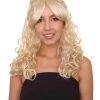 HPO Womens Blonde Princess Wig | Long Curly Glamour Royal Cosplay Halloween Wig | Premium Breathable Capless Cap