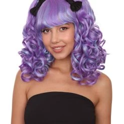 HPO Lolita Long Wavy Ponytails Womens Cosplay Wig | Fancy Party Event Ready Halloween Wig | Premium Breathable Capless Cap Women's