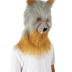 Women's HPO Grey And Brown Squirrel Wig With Mask - Long Synthetic Fibers | Premium Breathable Capless Cap