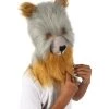 Women's HPO Grey And Brown Squirrel Wig With Mask - Long Synthetic Fibers | Premium Breathable Capless Cap