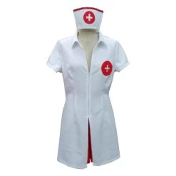 HPO Adult Women's Say Ahhh! Sexy Nurse Role Play Costume | White Cosplay Halloween Costume