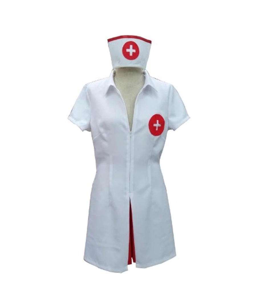 HPO Adult Women's Say Ahhh! Sexy Nurse Role Play Costume | White Cosplay Halloween Costume 1 HPO Adult Women's Say Ahhh! Sexy Nurse Role Play Costume | White Cosplay Halloween Costume