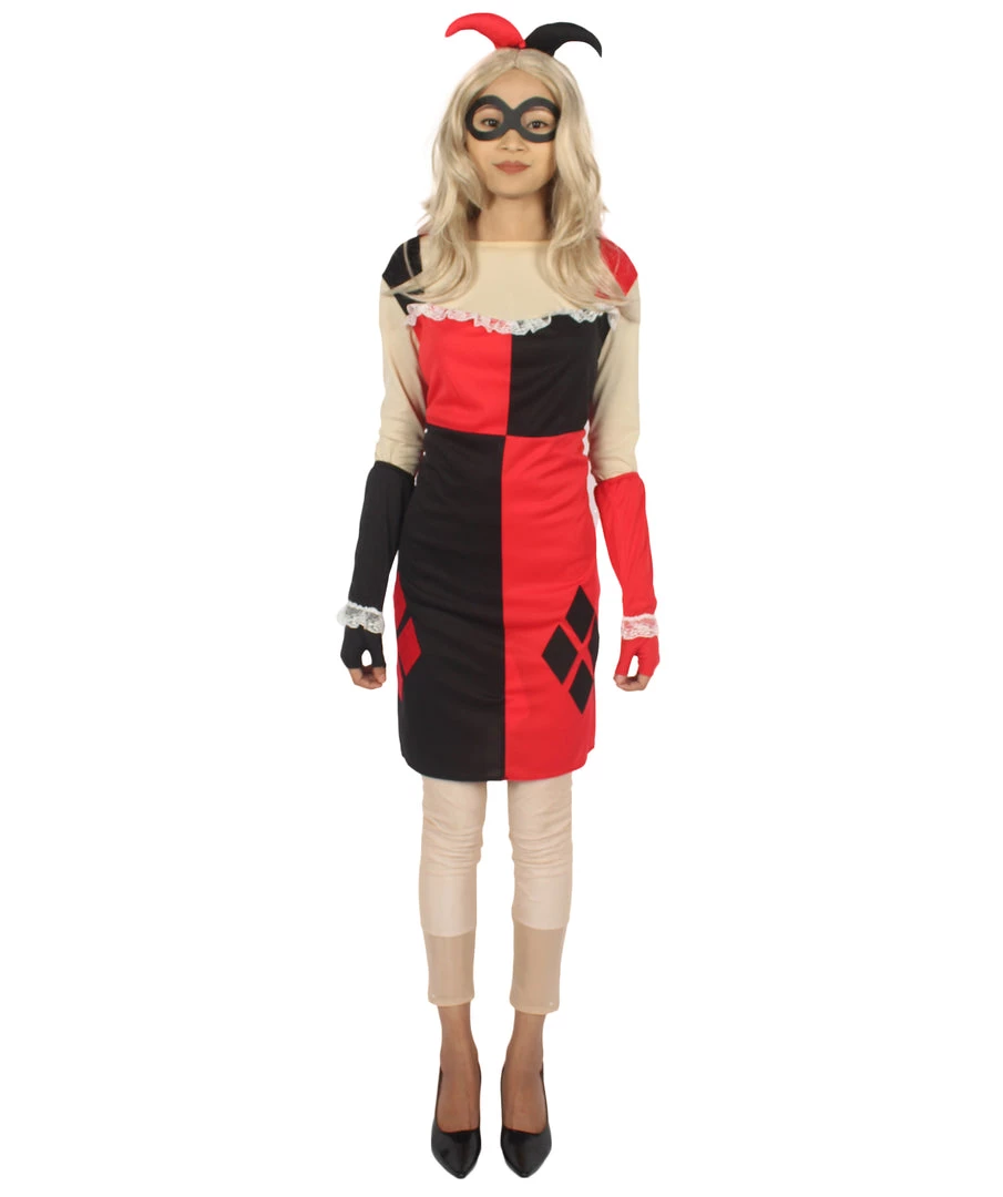 HPO Adult Women's Spades Poker Dress Costume | Black And Red Cosplay Costume 2 HPO Adult Women's Spades Poker Dress Costume | Black And Red Cosplay Costume