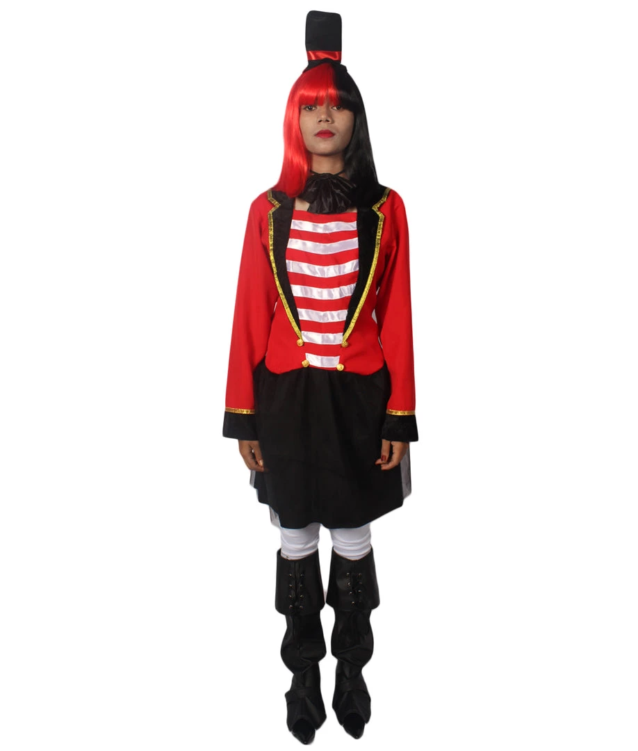 HPO Adult Women Ringmaster Costume | Red & Black Cosplay Costume 2 HPO Adult Women Ringmaster Costume | Red & Black Cosplay Costume