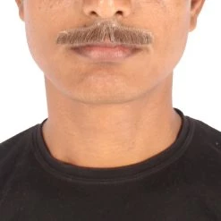 Men's Natural Mustache | Brown Human Facial Hair | HPO