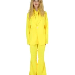 HPO Adult Women's Deluxe Party Suit Costume | Yellow Cosplay Costume