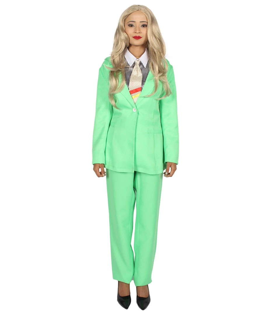 HPO Adult Women's EXCLUSIVE! Deluxe Singer Party Suit Costume | Lt. Green Cosplay Costume 2 HPO Adult Women's EXCLUSIVE! Deluxe Singer Party Suit Costume | Lt. Green Cosplay Costume