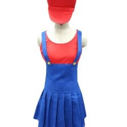 HPO Adult Women's Plumber Costume | Red And Blue Cosplay Costume