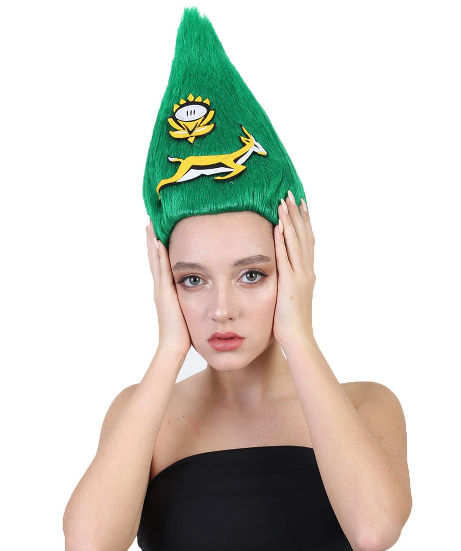 FLAGWIGS South Africa Flag Troll Wig | National Pride Green Sport Wig | Premium Breathable Capless Cap 3 FLAGWIGS South Africa Flag Troll Wig | National Pride Green Sport Wig | Premium Breathable Capless Cap