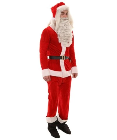 HPO Adult Men's Classic Santa Claus Suit Costume | Red Christmas Costume 7 HPO Adult Men's Classic Santa Claus Suit Costume | Red Christmas Costume