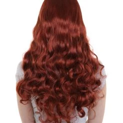 HPO Men's Womens Dark Auburn Seductress Style Wig | Long Wavy Cosplay Halloween Wig | Premium Breathable Capless Cap 12 HPO Men's Womens Dark Auburn Seductress Style Wig | Long Wavy Cosplay Halloween Wig | Premium Breathable Capless Cap