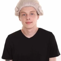 HPO Men's Colonial Short Men White Wig | Premium Breathable Capless Cap