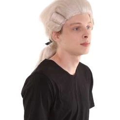 HPO Men's Colonial Short Men White Wig | Premium Breathable Capless Cap