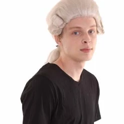 HPO Men's Colonial Short Men White Wig | Premium Breathable Capless Cap