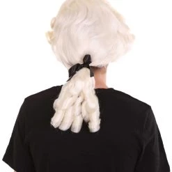 HPO Men's Mens Colonial Historical Judge Light Blonde Wig | Premium Breathable Capless Cap