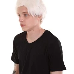 HPO Men's Colonial Short Men White Wig | Premium Breathable Capless Cap