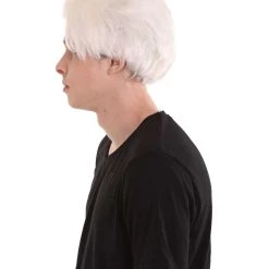 HPO Men's Colonial Short Men White Wig | Premium Breathable Capless Cap