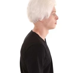 HPO Men's Colonial Short Men White Wig | Premium Breathable Capless Cap