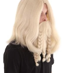 HPO Film Pirate Mens Wig And Full Beard Set | Cosplay Halloween Wig | Multiple Colors | Premium Breathable Capless Cap