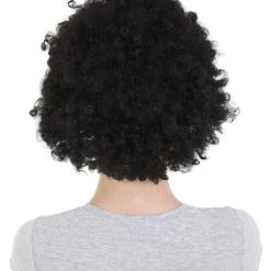 HPO Womens Black Afro Wig | Jumbo Super Size Cosplay Halloween Wig | Premium Breathable Capless Cap Men's