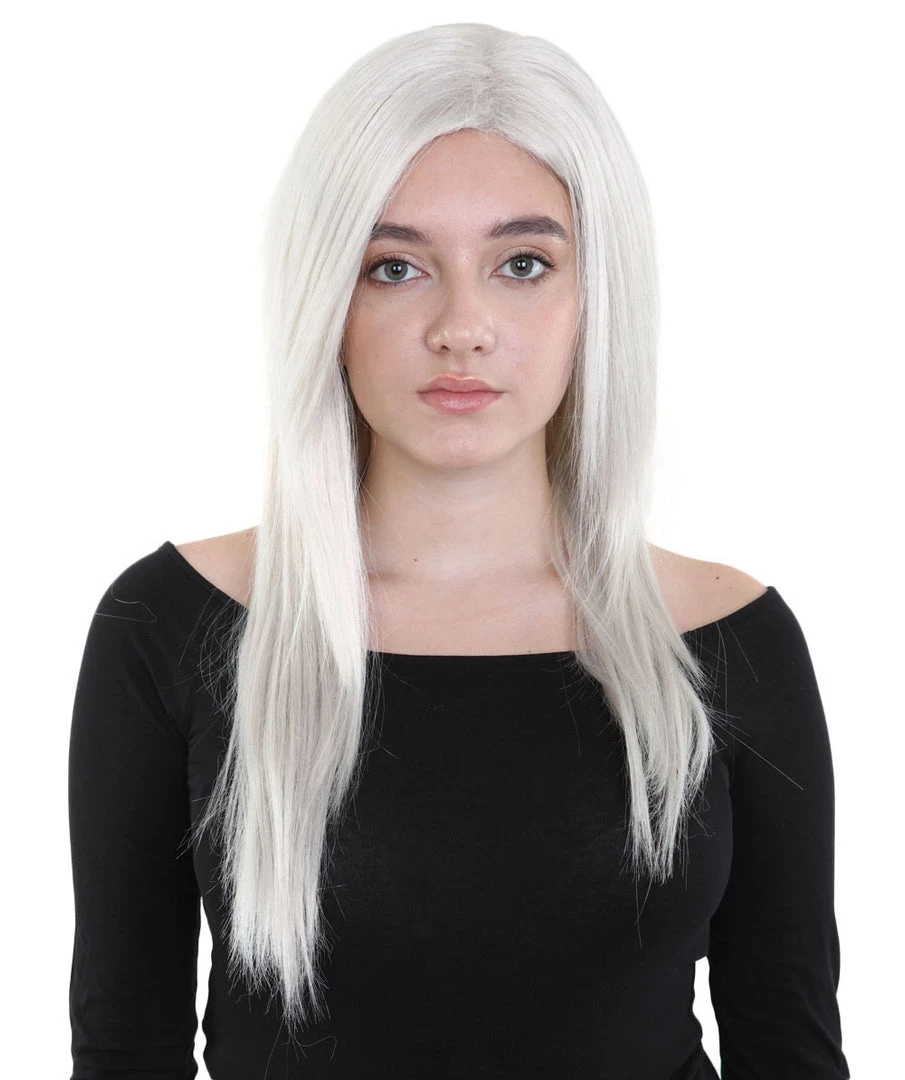 HPO Womens Long Grey Wig | Dolly Fancy Wig | Premium Breathable Capless Cap 1 HPO Womens Long Grey Wig | Dolly Fancy Wig | Premium Breathable Capless Cap
